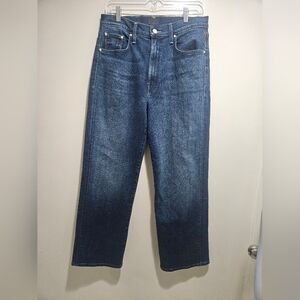 MOTHER -Women's 31 The Rambler Zip Ankle Straight Leg Blue  Jean in High Tide